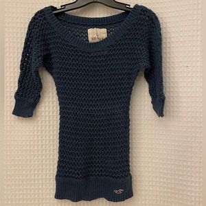 Hollister crochet blue sweater size XS/S